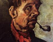 文森特 威廉 梵高 : 一个叼着烟斗的农民头像